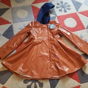 Oil & Water Audrey Raincoat - Orange(ish) and Navy